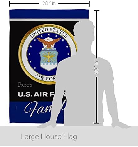 Air Force Proudly Family House Flag - Set Armed Forces USAF United State American Military Veteran Retire Official - Decoration Banner Small Garden Yard Gift Double-Sided Made In USA 28 X 40 - Image 2