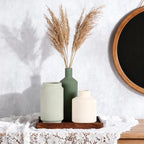 Neutral Ceramic Vase Set of 3 – Modern Decorative Vases, Small Flower Pottery Vase Sets, Boho Farmhouse Rustic Vases for Living Room, Kitchen, Bedroom, Bathroom, Shelf, Table - Image 6