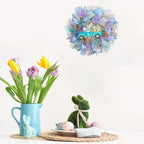 Easter Wreaths for Front Door with Lights,Easter Door Wreath,Easter Mesh Wreath,Bunny Spring Colorful Easter Decorations Holiday Ornament for Home Indoor Outdoor Supplies (Blue Car) - Image 3
