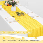 16 Pack Lemon Yellow Cheesecloth Table Runners 20x120 Inch Gauze Table Runner 10FT Easter Cheese Cloth Table Runner Rustic Sheer Runner for Wedding Baby Shower Birthday Party Table Decor - Image 6
