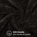 decorUhome Fall Chenille Dark Brown Throw Pillow Covers 26x26 Inch Set of 2, Decorative Soft Couch Pillow Covers Solid Dyed Accent Euro Sham Farmhouse Neutral Square Pillow Cases for Sofa - Image 7
