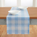 Solino Home 100% Pure Linen Table Runner Blue, Buffalo Check 14 x 144 in by SolinoHome