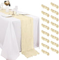 16 Pack Ivory Cheesecloth Table Runner 20 x120 Inch - 10FT Boho Rustic Gauze Cheese Cloth Table Runner for Wedding, Anniversary, Baby Shower, Easter, Spring Home Decor by Weavlyn