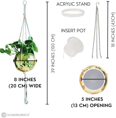 SCANDINORDICA Disco Ball Planter, Value Package, 8-inch Gold - Image 3