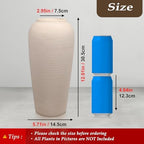 Tall Ceramic Vase 12 Inch Neutral Textured Vase,Cream Vase for Home Decor - Image 2