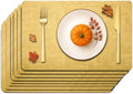Maxpearl Faux Leather Placemats Set of 8, Easy to Clean, Light Yellow by Maxpearl