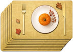 Maxpearl Faux Leather Placemats Set of 8, Easy to Clean, Light Yellow by Maxpearl
