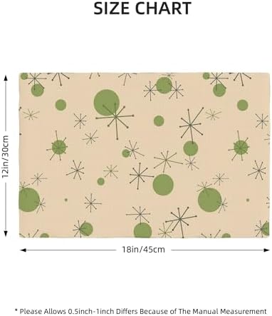 70s Decorative Placemats Set of 6, Atomic Starlight Mid-Century Modern Background Element Design, Washable, Waterproof, Heat Resistant, 12x18 Inches - Image 2