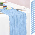 16 Pack Light Blue Table Runner 10FT Cheesecloth Table Runner Boho Gauze Table Runners Long Rustic Sheer Fabric Table Runners for Wedding Party Bridal Shower Farmhouse & Home Decor by Lumaycens