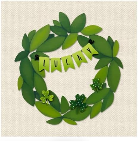 Roeda Brighten Your Life 14922g Lucky Word Banner and Shamrocks with Polka Dots Wreath Kit St. Patrick's Day Magnet Set of 4, 8.5" W x 3.4" H - Image 2