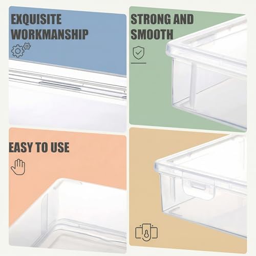 Qunclay Plastic Storage Box with Lid, 6 Pcs, 9'' x 6.7'' x 2'' - Image 3