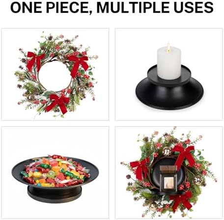 MOYEE Christmas Candle Holder Wreath Single 14 inch, Christmas Candle Ring - Image 5