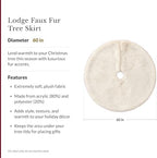 Balsam Hill Lodge Faux Fur Christmas Tree Skirt - Premium Rustic and Luxurious Fur Accents in Brown and Ivory for Tree Decor, Ivory, 60" - Image 3