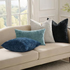 decorUhome Textured Chenille Throw Pillow Covers 24x24 Set of 2 Light Grey - Image 5