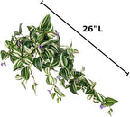 Factory Direct Craft Artificial Wandering Jew Bush with Blooms A Fake Vine Houseplant that Requires No Care (Size: 26" L) - Image 2