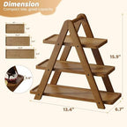 3 Tier Serving Tray, Wooden Cupcake Stand, and Towers Serving Tray for Party Food, Farmhouse Serving Platter, Decorative Tray, Decor Dessert Display Set, Tiered Tray Stand - Image 5