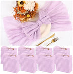 100 Pieces Cloth Napkins Lilac Dinner Cheesecloth Napkins for Wedding,Wrinkled Cloth Napkins Bulk for Home Party Rustic Table Decoration, 17 x 17 Inch by Teruntrue
