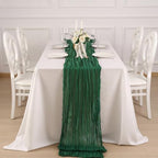12 Pack Emerald Green Cheesecloth Table Runner 120 Inch Boho Wedding Decor - Image 4