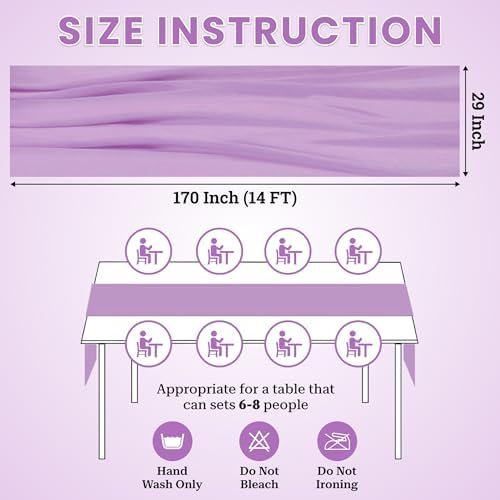 MDS Pack of 10 | Orchid | 14ft Chiffon Table Runner 29x170 Inches Long Romantic Rustic Sheer Gauze Runner for Wedding Bridal Shower Birthday Banquets Engagement Spring Easter Boho Decorations - Image 3