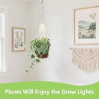 2 Pack Self Watering Hanging Planters with Grow Light for Indoor Plants - Image 3