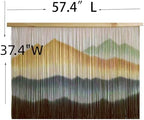ZYDDNH Macrame Wall Hanging, Dip-Dyed Mountain Tapestry, Modern Fiber Wall Art, 57" W x 37" L (Green coffee) - Image 5