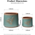 Terracotta Pots, 6+4 Inch Plant Pots, 2 Pcs with Drainage Holes - Image 2