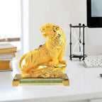 Feng Shui Chinese Zodiac Tiger Year Golden Resin Collectible Figurines Decoration for Luck & Wealth Perfect for Your Home or Office - Image 4