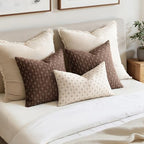 MIULEE Pack of 2 Decorative Vintage Burlap Linen Euro Sham Brown Throw Pillow Covers for Sofa Couch Bed 24x24 Modern Farmhouse Pillowcase Rustic Woven Textured Cushion Cover Inch Dark Coffee - Image 6