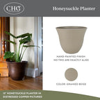 15" Honeysuckle Planter in Grained Beige - Image 2