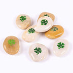 ROCKIMPACT 50 Pieces Four Leaf Clover Good Luck Pocket Rocks, Green Shamrock Stones, Engraved, 2"-3" Each by RockImpact