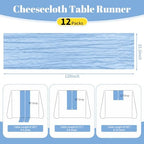 12 Pack Light Blue 10Ft Cheesecloth Table Runner - Image 2