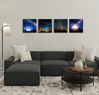 DJSYLIFE Galaxy Nebula Canvas Wall Art for Boys Room, 12x12 Inch 4-Panel - Image 6