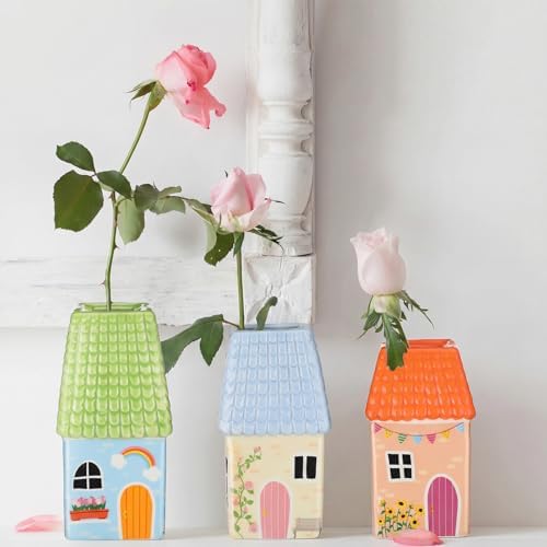 Remerry 3 Pcs Vintage Ceramic Small Vase Home Decor - Image 5