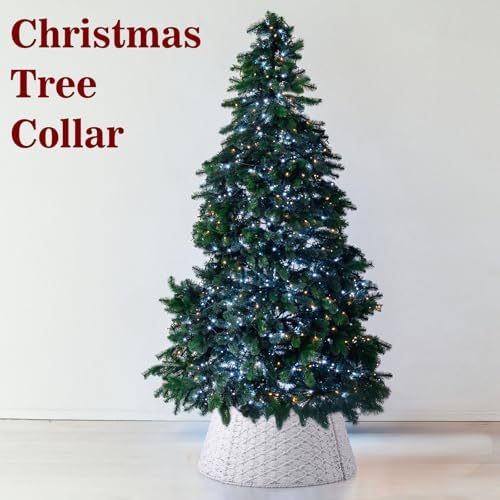Poen Woven Rattan Christmas Tree Collar, White, 24 Inch - Image 6