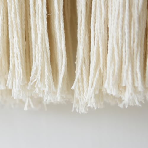 Macrame Wall Hanging Geometric Yarn Spheres Cotton Tassel Art 15.7"W*19.6"L - Image 7