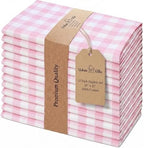Urban Villa Cloth Napkins Cotton 12x12 (Set of 12) Pink/White by CottonTrends
