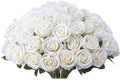 30 PCS Fake White Roses, Artificial White Flowers Bulk, Silk Faux Roses by Jefuzh