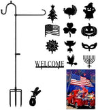 Garden Flag Stand Kit with Flag & 12 Seasonal Metal Decorations by Unknown