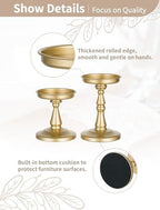 NUPTIO Large Gold Pillar Candle Holders, Set of 2 - Image 6