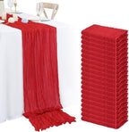 20 Pack Red Cheesecloth Table Runner 120 Inch 10FT Rustic Boho Gauze Cheese Cloth Table Runner for Wedding Party Baby Shower Thanksgiving Christmas Decoration by Lumaycens