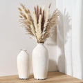PORCER Ceramic Vases for Home Decor, Ice Crackle Aged White Vintage Ceramic Vase Set of 2, Minimalist Decorative Vase for Table Centerpiece Dining Living Room Office Nightstand Fireplace Decoration by PORCER