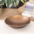 ANDALUCA Rustic Bronze Decorative Cast Metal Round Bowl 10 inch (Bronze) - Image 2