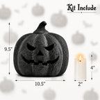 Halloween Decor - Handmade Terracotta Pumpkin Jack O' Lantern (Medium) - Image 3