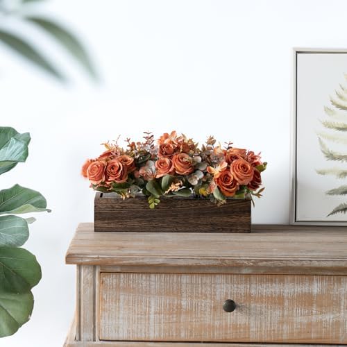 Dahey Artificial Flowers in Wood Box, Fall Centerpieces for Table Decor - Image 2