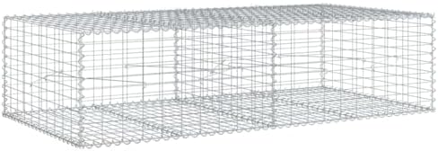 vidaXL Gabion Basket with Cover 78.7"x39.4"x19.7" Galvanized Iron by vidaXL