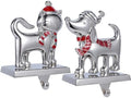 2 Set Christmas Stocking Holders for Fireplace Dog Mantle Garland Mantel Clips Stocking Hook Cat Stocking Hangers Holiday Decor (2,S-Dog Cat) by Desami