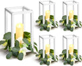 Sabary 5 Sets/ 10 Pcs Wooden Lantern Centerpieces with Candles, White by Sabary