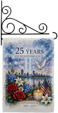 25 Years of Remembrance 9/11 Flag Wall Holder Kit September 11 25th Anniversary Poster Patriot Day Yard Decor Memorial Gifts Commemorative Memorabilia Decorations Garden Remembrance Tribute Tapestry by Unknown
