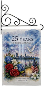 25 Years of Remembrance 9/11 Flag Wall Holder Kit September 11 25th Anniversary Poster Patriot Day Yard Decor Memorial Gifts Commemorative Memorabilia Decorations Garden Remembrance Tribute Tapestry by Unknown