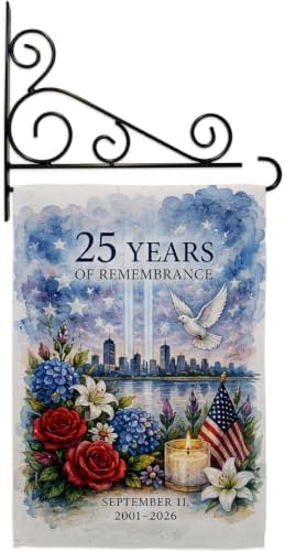 25 Years of Remembrance 9/11 Flag Wall Holder Kit September 11 25th Anniversary Poster Patriot Day Yard Decor Memorial Gifts Commemorative Memorabilia Decorations Garden Remembrance Tribute Tapestry by Unknown